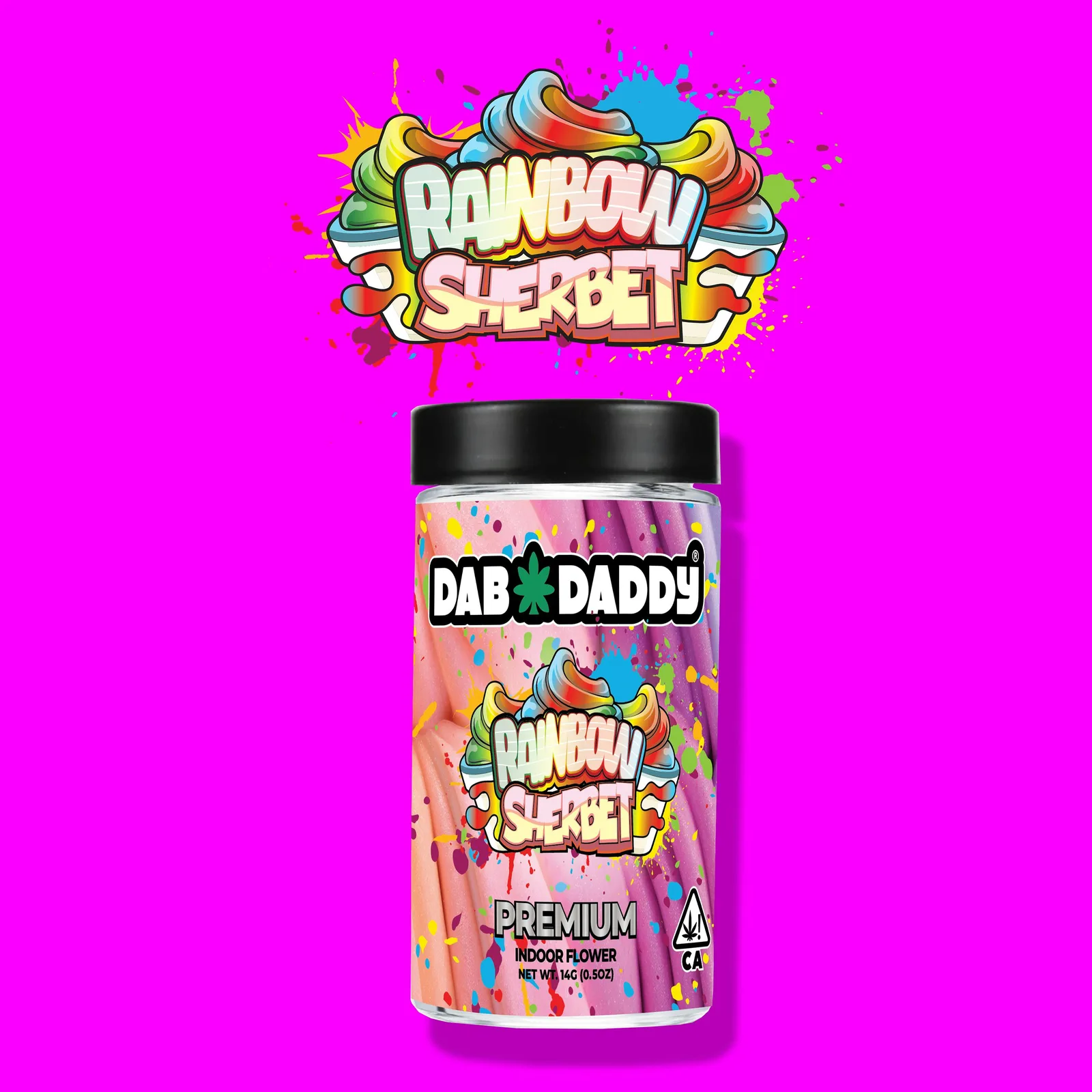 Rainbow Sherbet Flower Dab Daddy® 14g Premium Indoor Flower