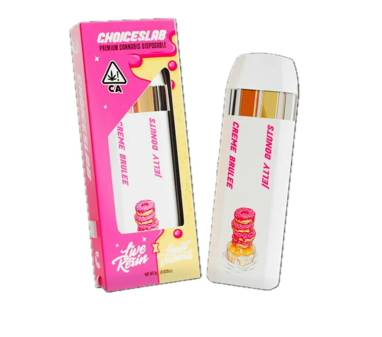 Choice LABS * 1G DISPOSABLE Dual 0.5g (CREME BRULEE x JELLY DONUTS) LIVE RESIN x LIQUID DIAMONDS