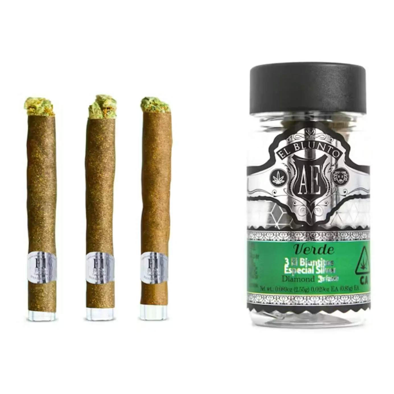VERDE-El Bluntito Silver--Diamond Infused-.85g x 3pk