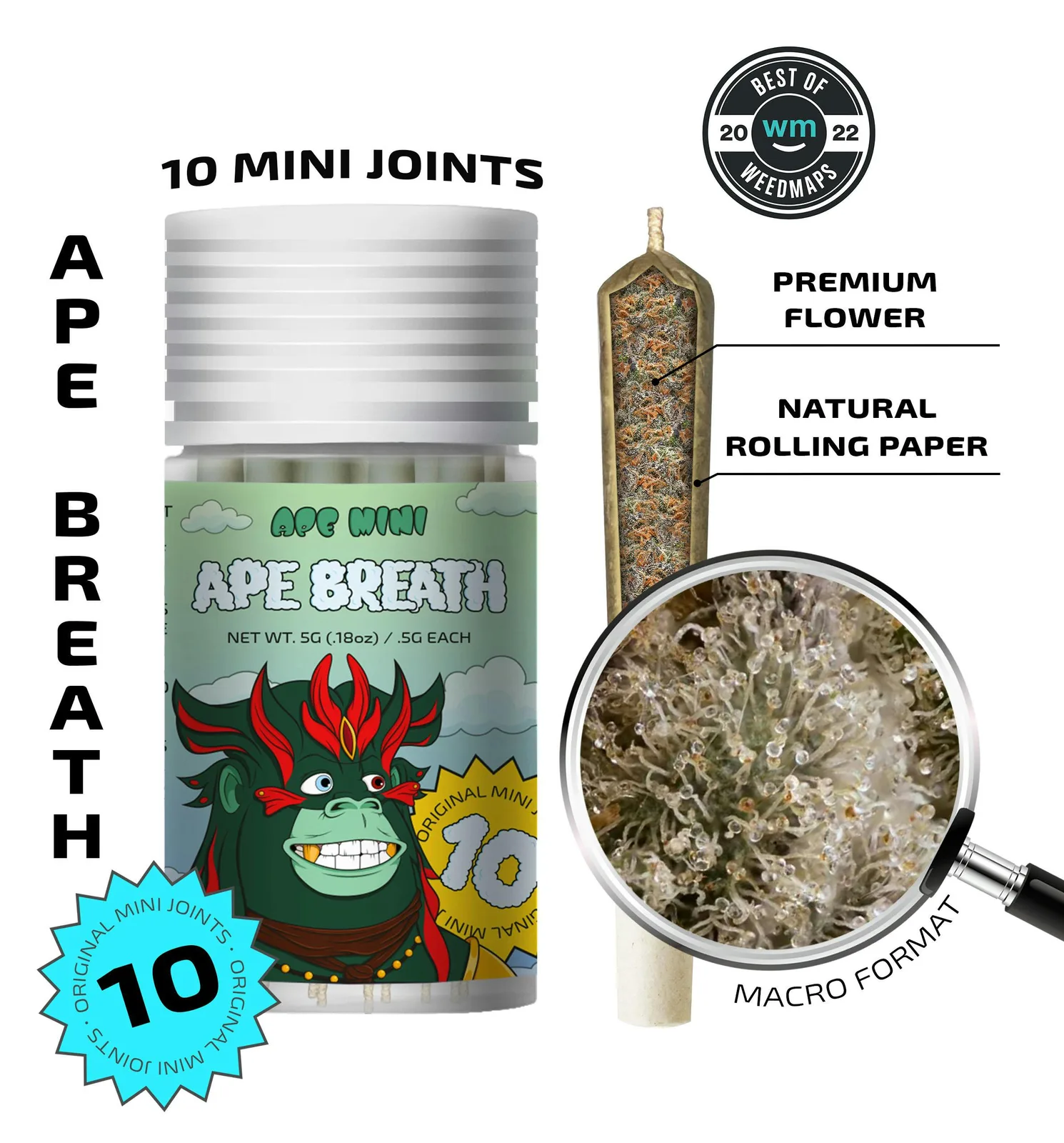 APE BREATH — 10 original mini joints (5g | 0.5g each)