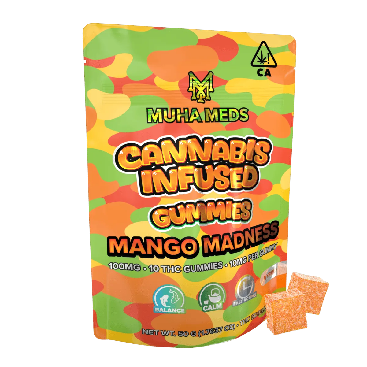 Muha Meds | Mango Madness Gummies | 100mg | 10ct | 10mg/ea