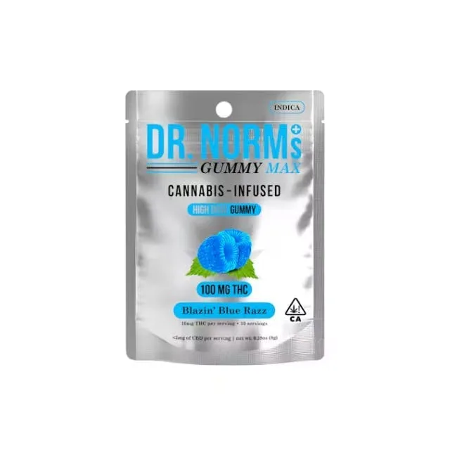 Blazin' Blue Razz MAX Gummy 100mg THC (19 servings)