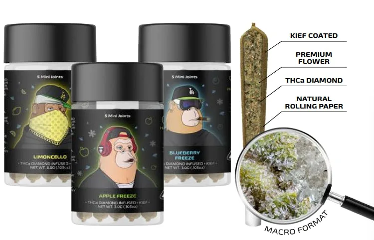 Peach — 5 Mini Joints Infused + Kief (3g | 0.6g each) [Sativa]