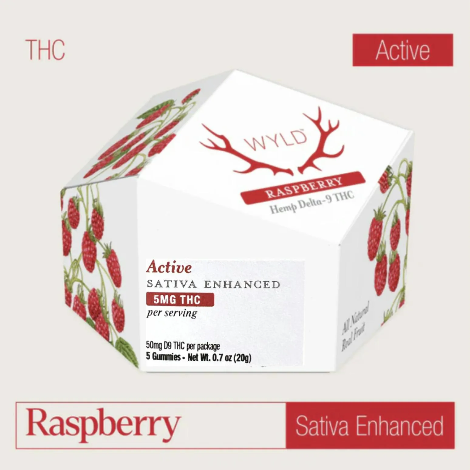 Raspberry Sativa Enhanced Gummies | 20pk (100mg)