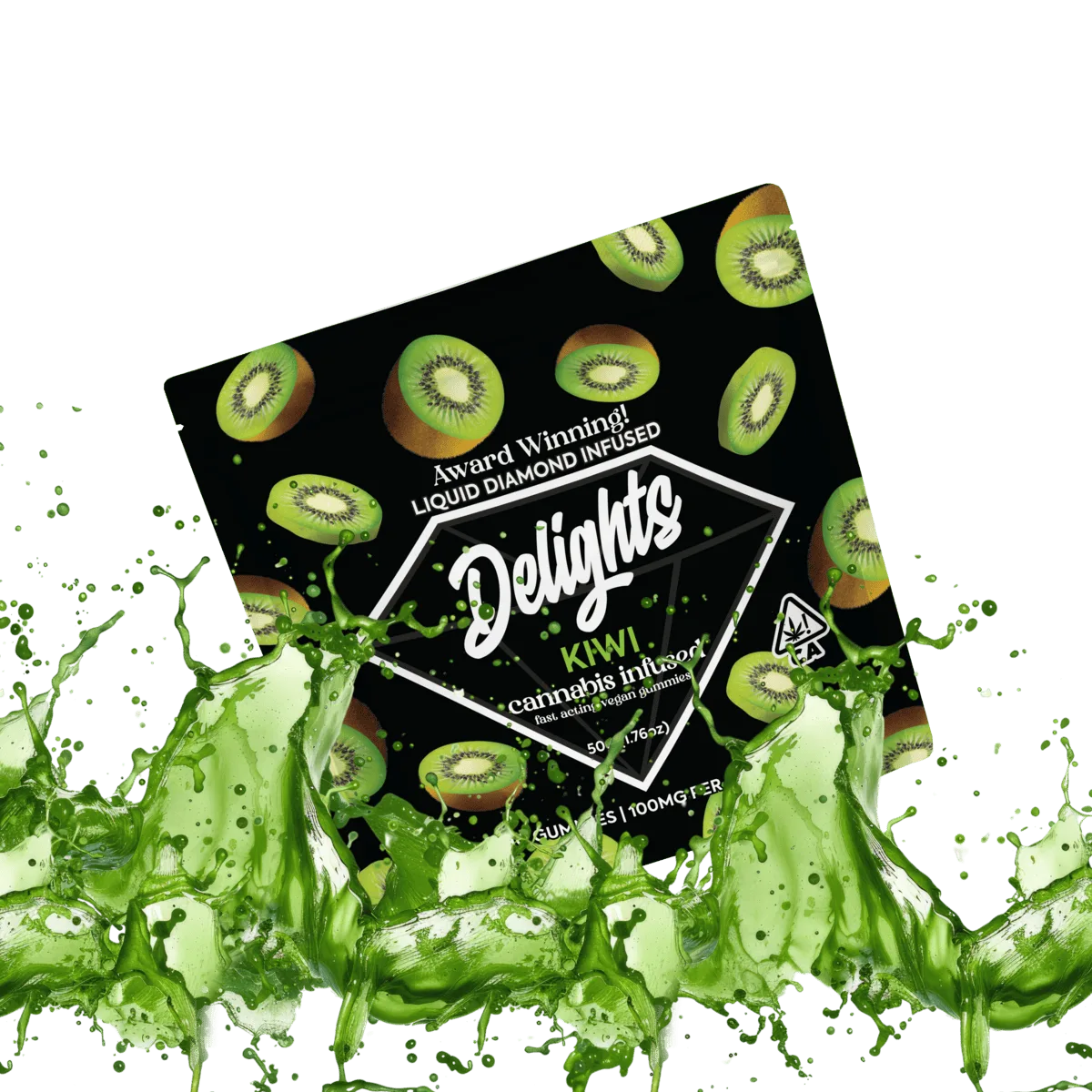 Kiwi Delights Gummies Liquid Diamond Infused