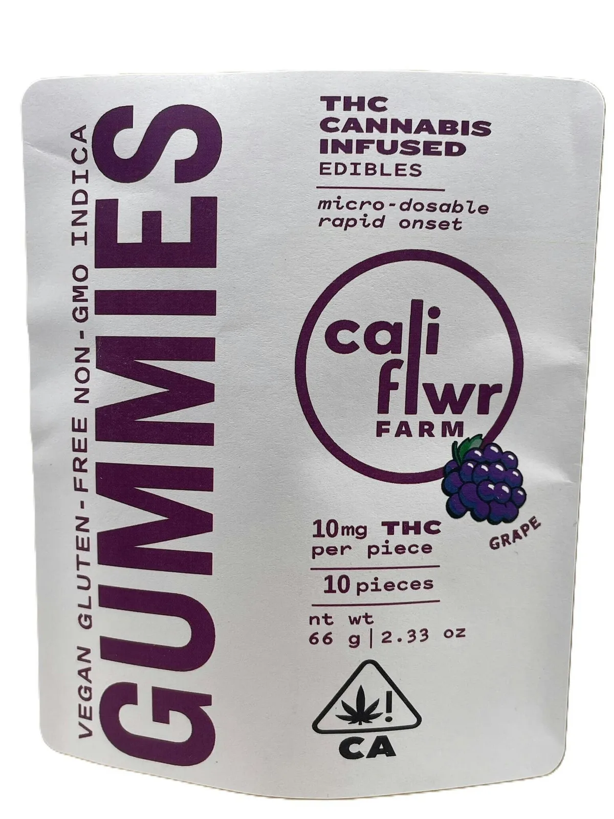 Grape THC Cannabis Infused Gummies Sativa (10 Piece 100mg)