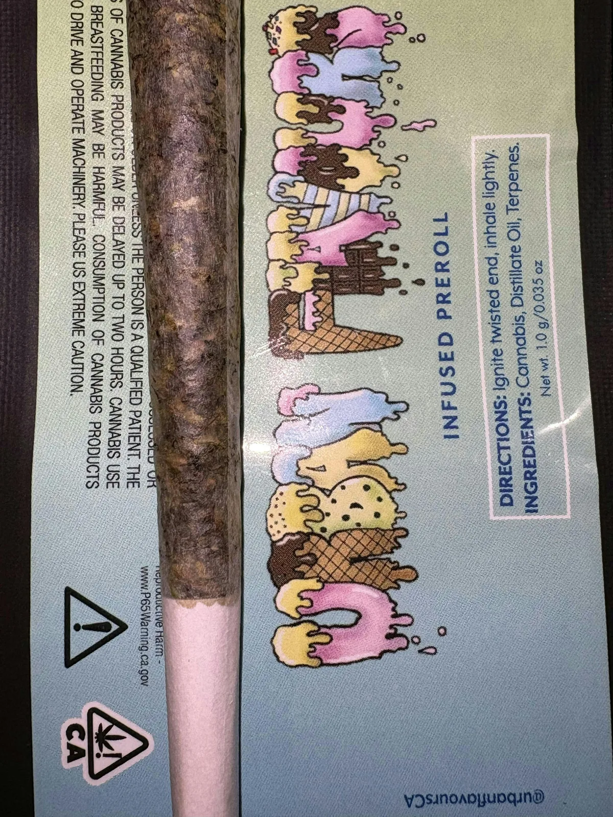 Urban Flavours - Kiwi Strawberry 1g Infused Preroll 42% THC