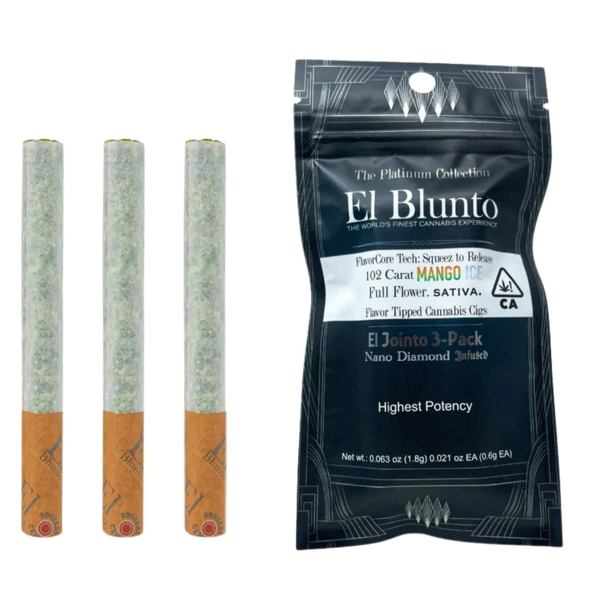 El Jointito FlavorCore - 102 Carat Mango Ice - Diamond Infused - 3pk x .6g