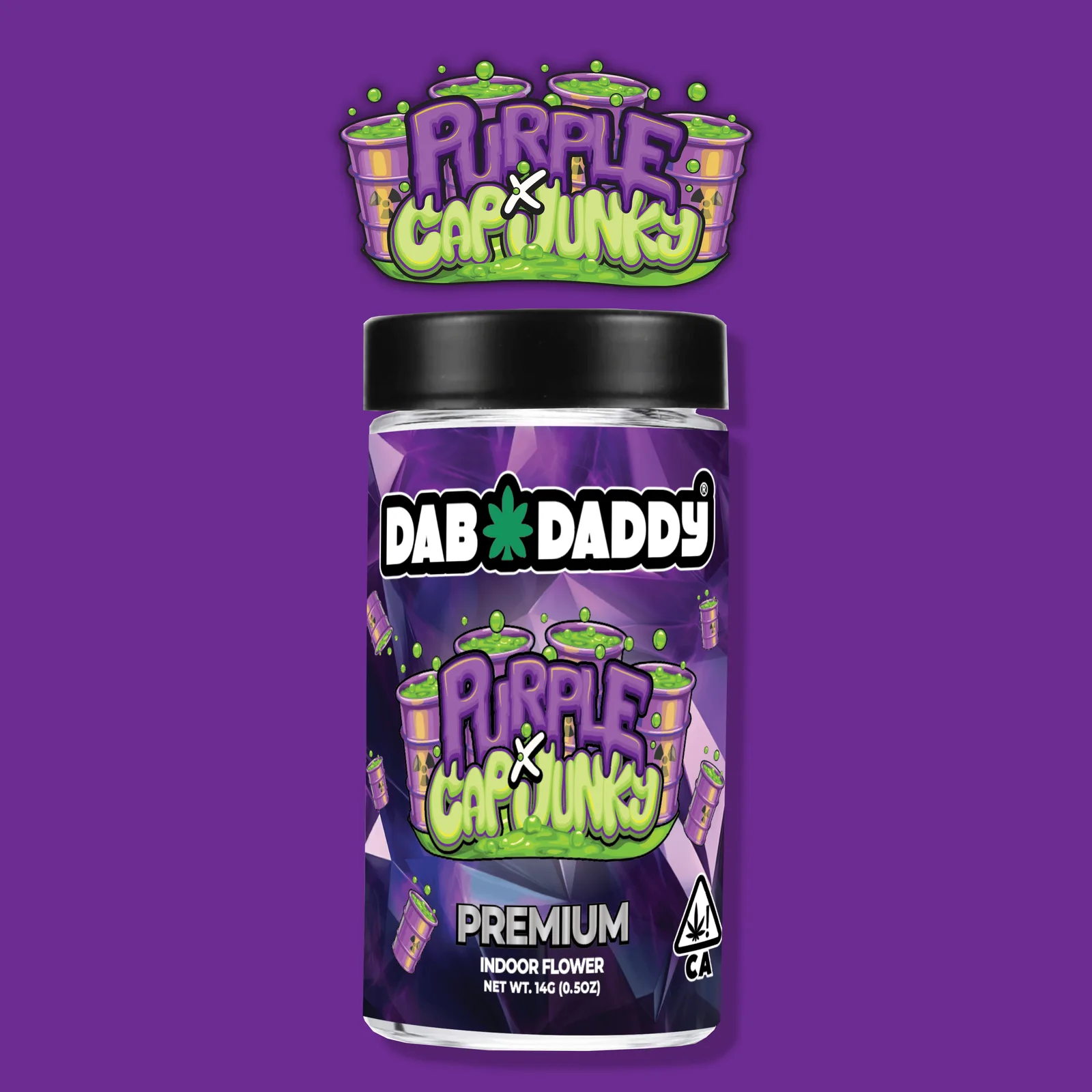 Purple X Cap Junky Flower Dab Daddy® 14g Premium Indoor Flower