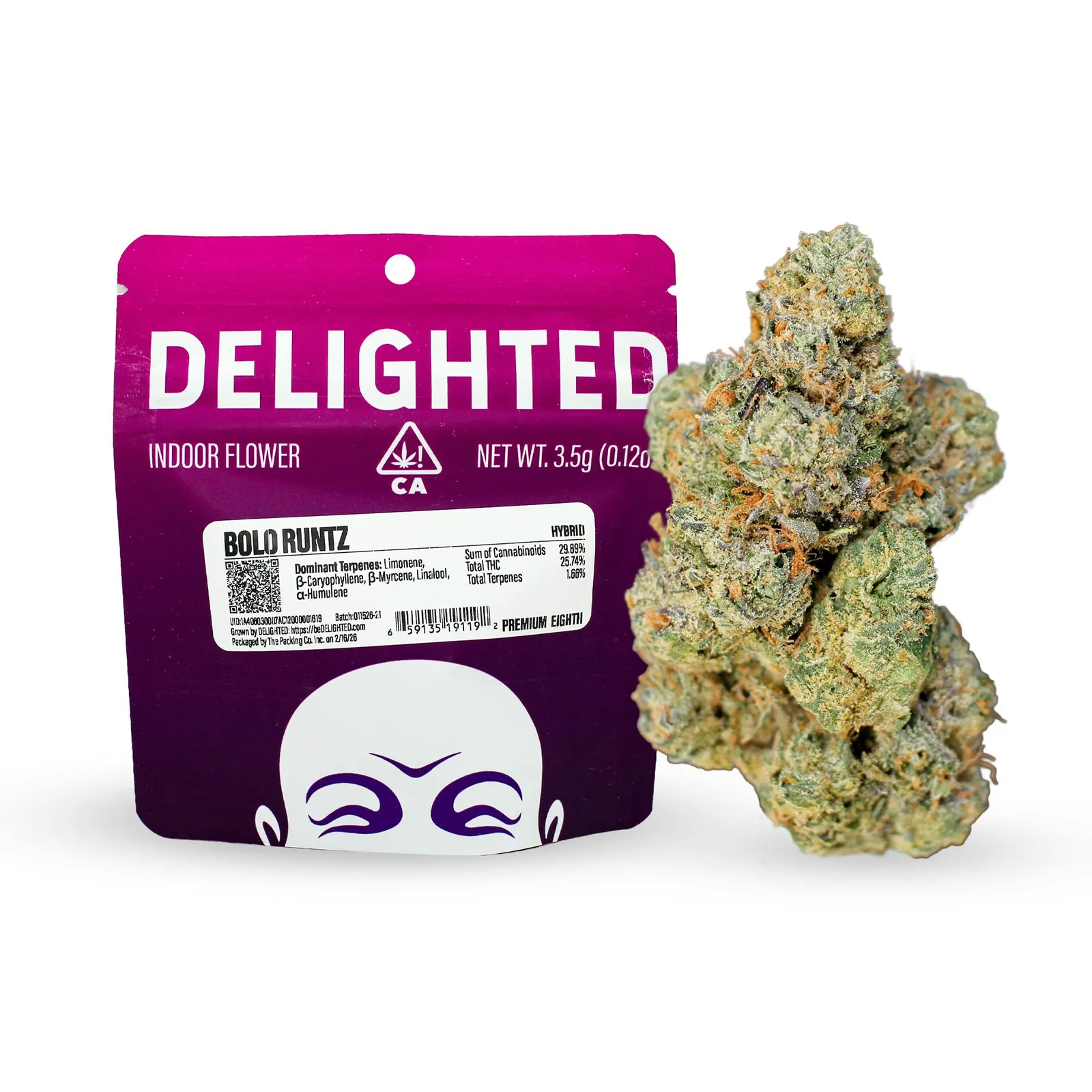 Delighted - Bolo Runtz Premium Indoor Flower 3.5g - 3.5 g
