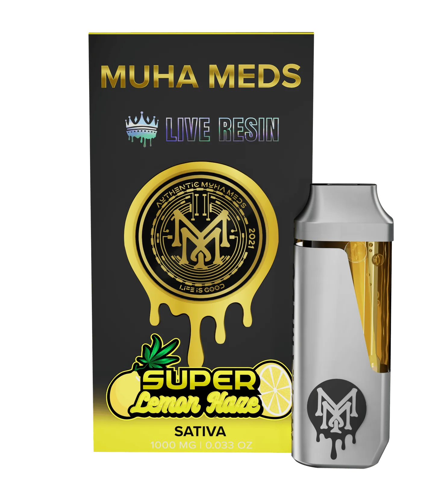 Muha Meds | Super Lemon Haze | Live Resin Disposable | 1g