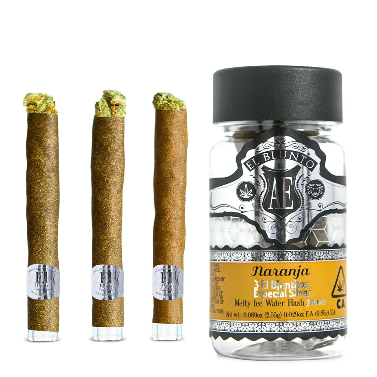 El Bluntito Silver - Naranja - Hash Infused - .85g x 3pk