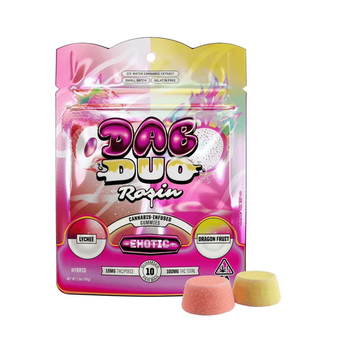 ABX | Gummies | 10pc | Dab Duos | Rosin | Exotic | Lychee + Dragon Fruit