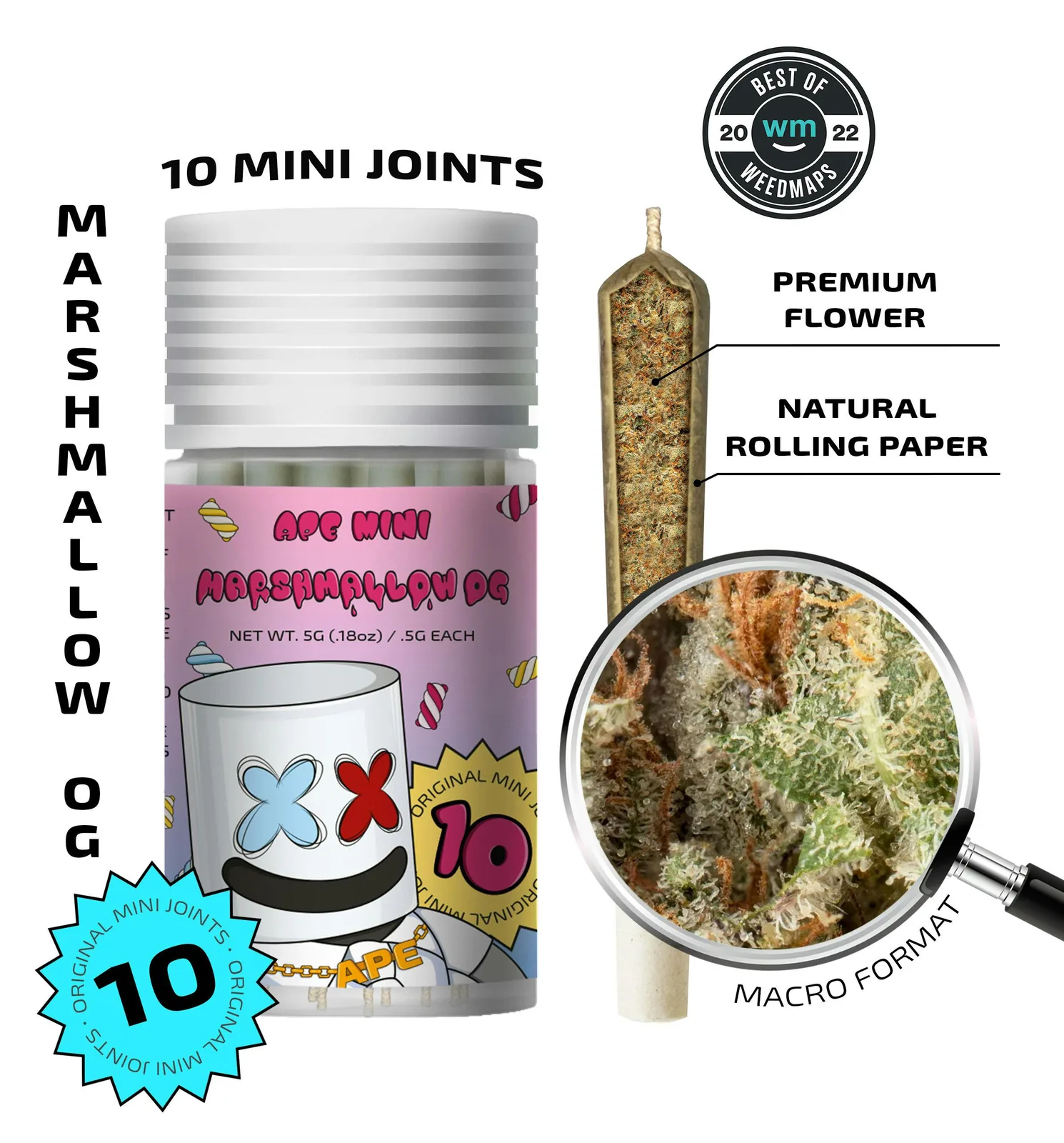 Marshmallow OG β 10 original mini joints (5g | 0.5g each)