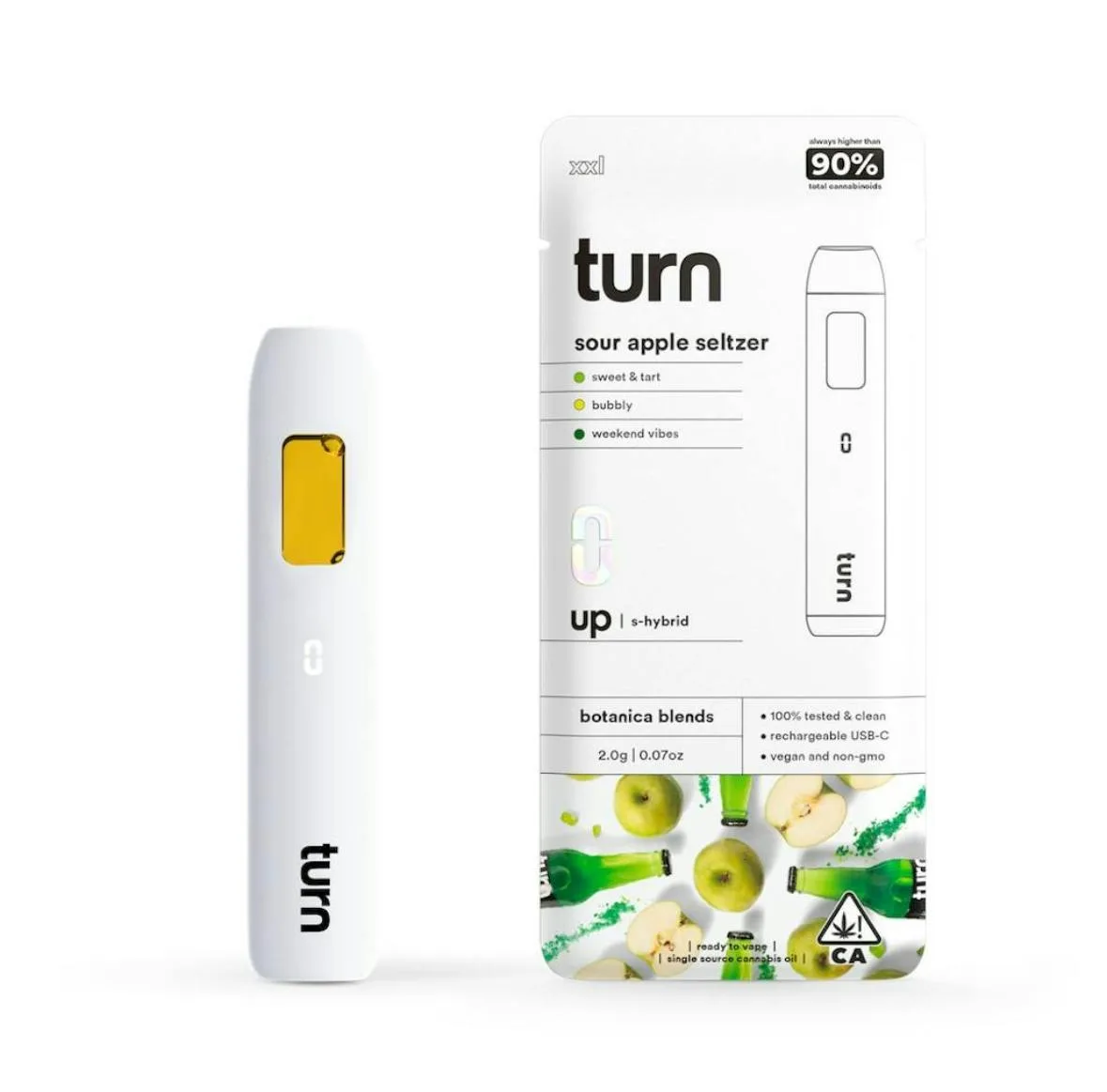 turn | Sour Apple Seltzer | Disposable | 2g