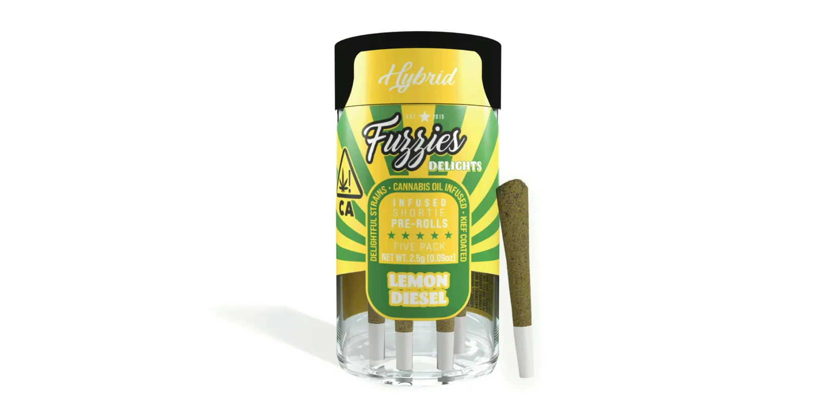 Fuzzies | Delights | Lemon Diesel | Infused Joints | 0.5g each | 5pk