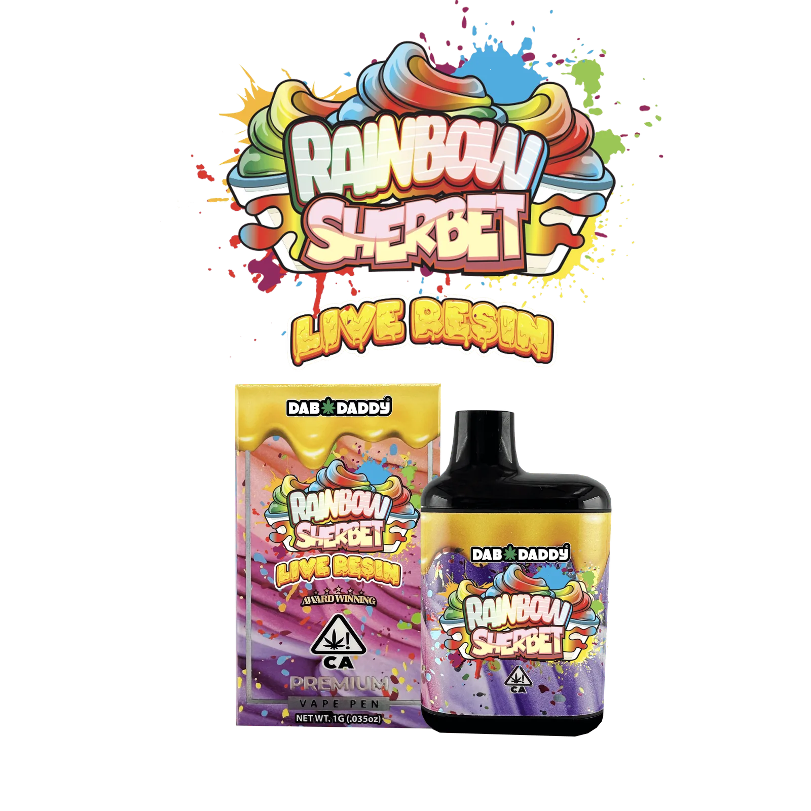 Rainbow Sherbet Live Resin Vape Dab Daddy® 1g