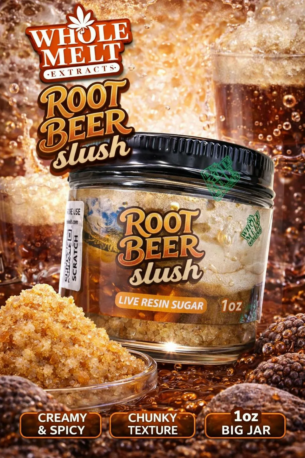 WHOLE MELT | ROOT BEER SLUSH (1OZ LIVE RESIN SUGAR )