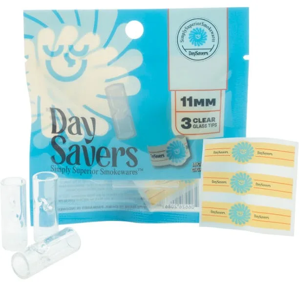 DaySavers - Accessories - Glass Filter Tips - 11mm - 3 pack