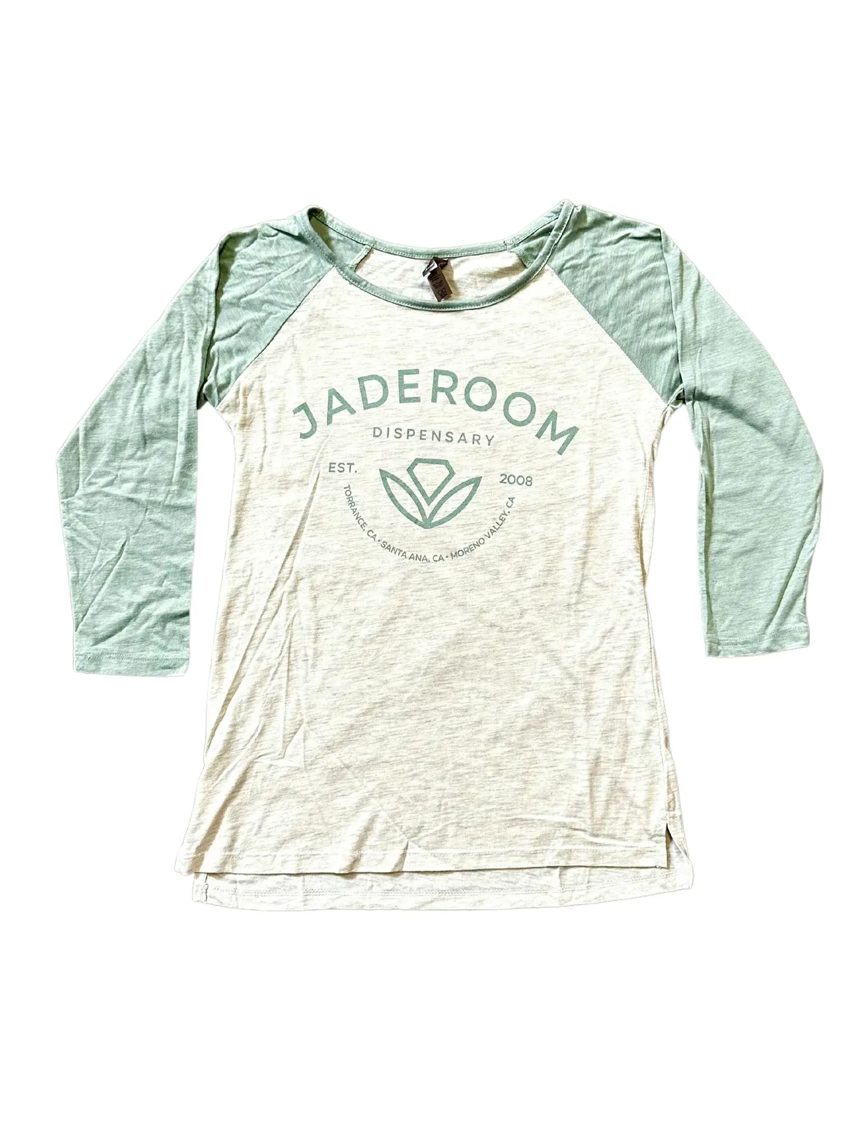 SEA GREEN/OATMEAL BASEBALL TEE (MEDIUM)