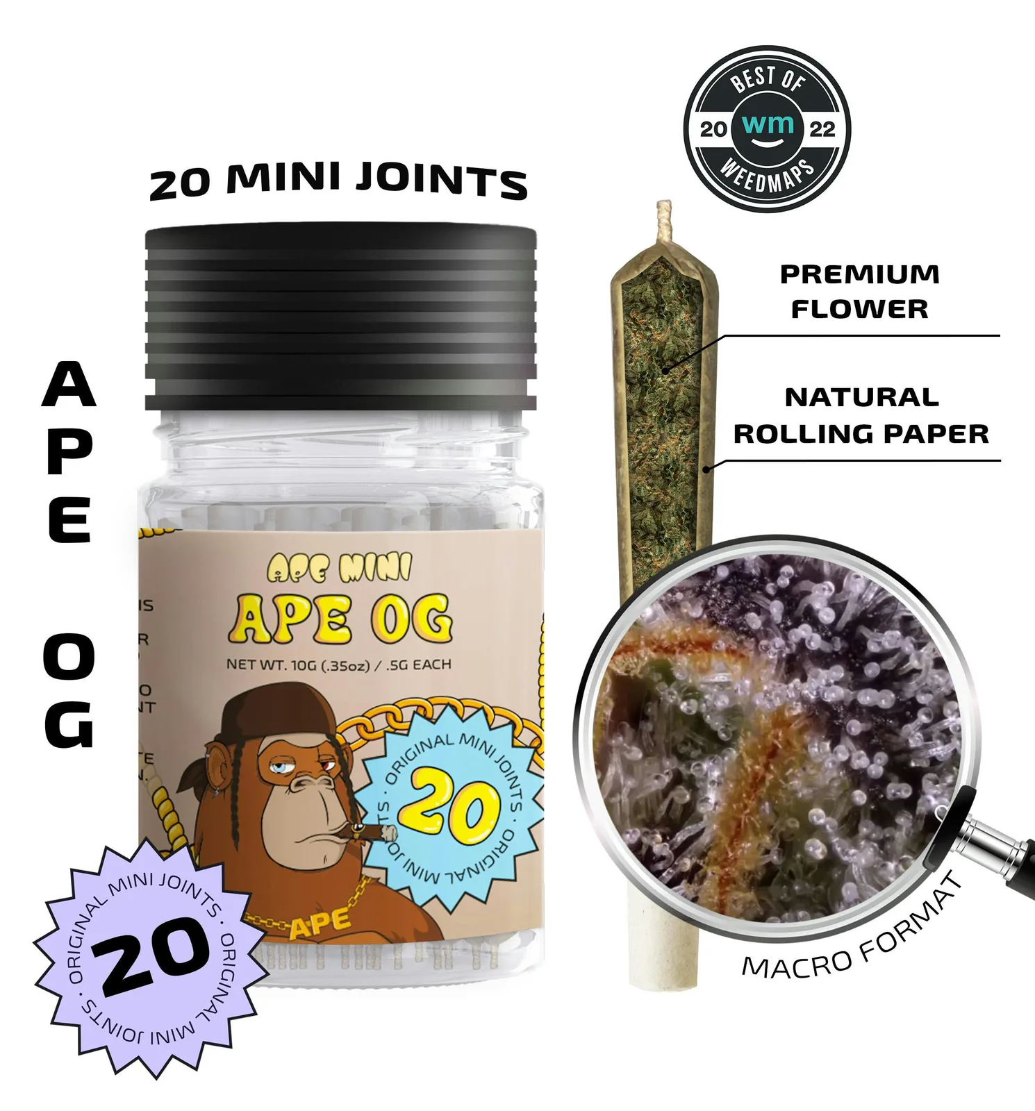 Ape OG — 20 original mini joints (10g | 0.5g each)