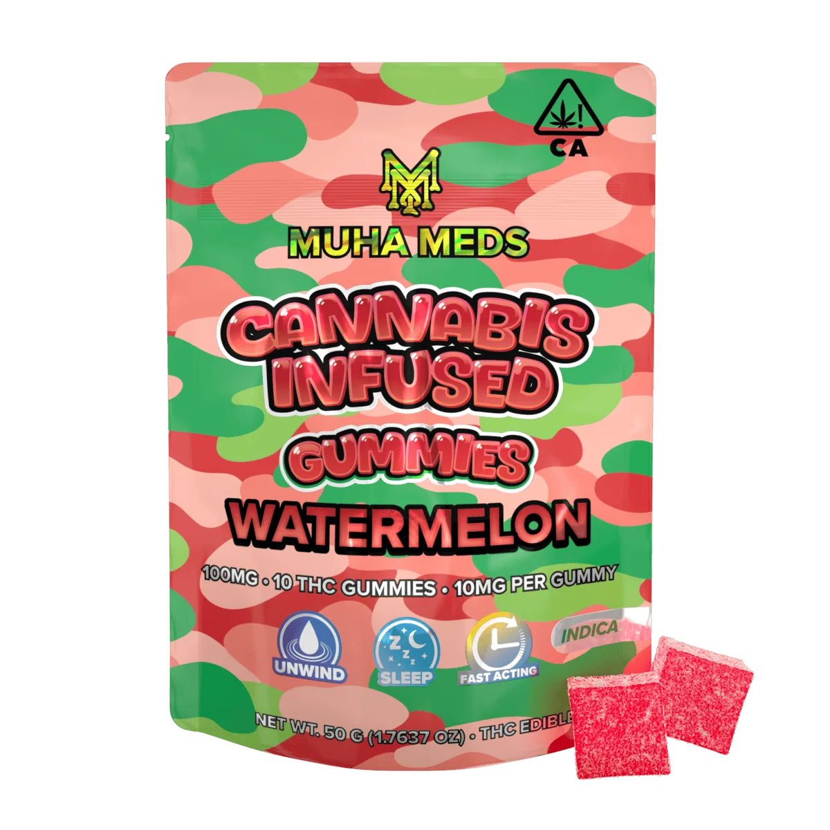 Muha Meds | Watermelon Gummies | 100mg | 10ct | 10mg/ea