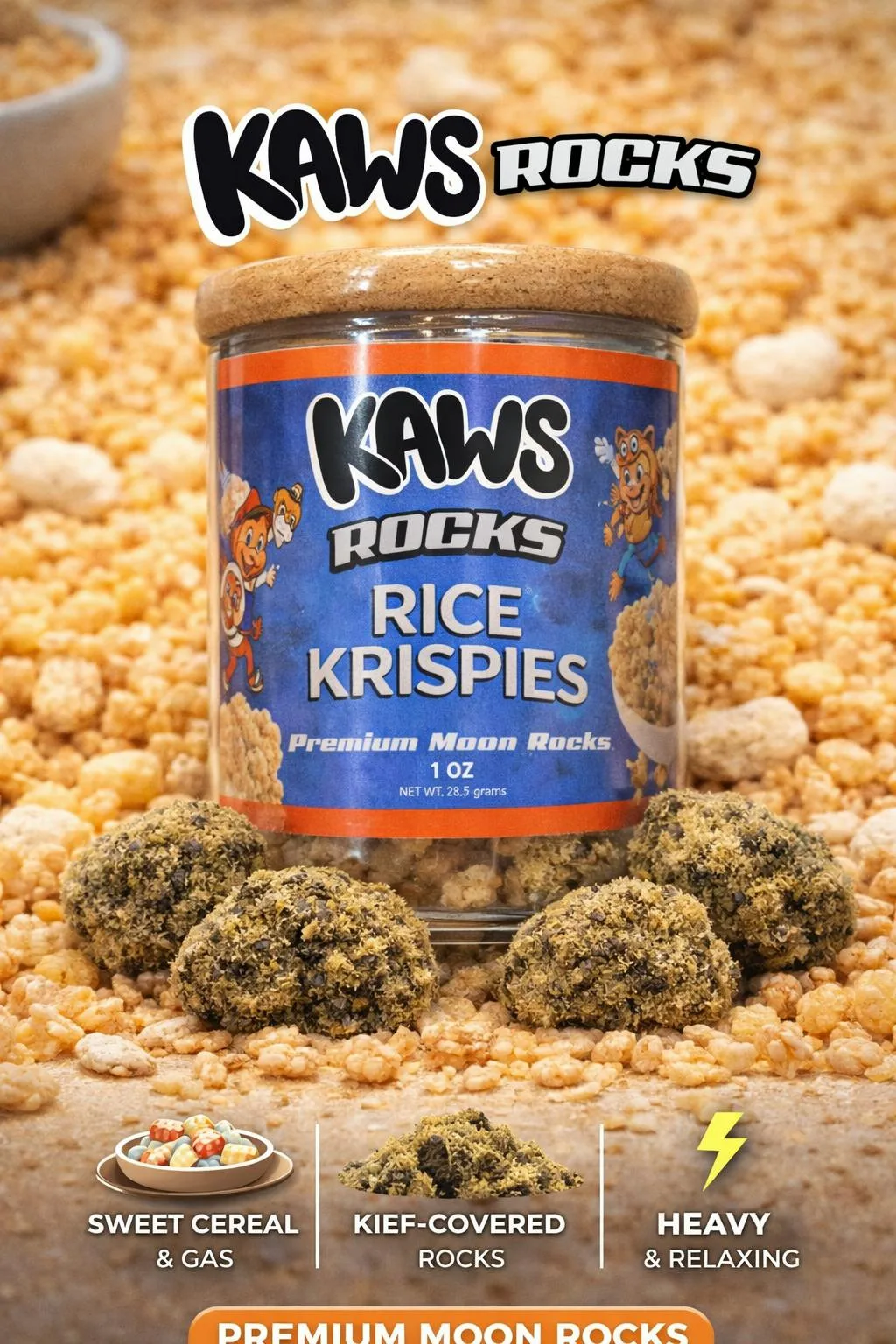 KAWS ROCKS | RICE KRISPIES (1OZ MOONROCKS)