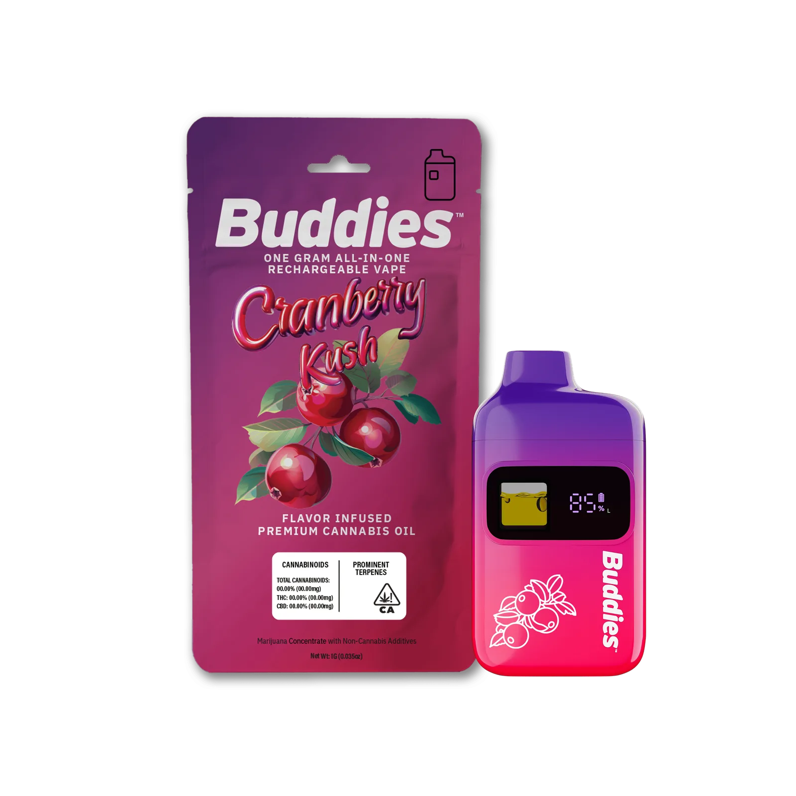 Flavor Infused | 1g All-In-One Vape | PALM | Cranberry Kush