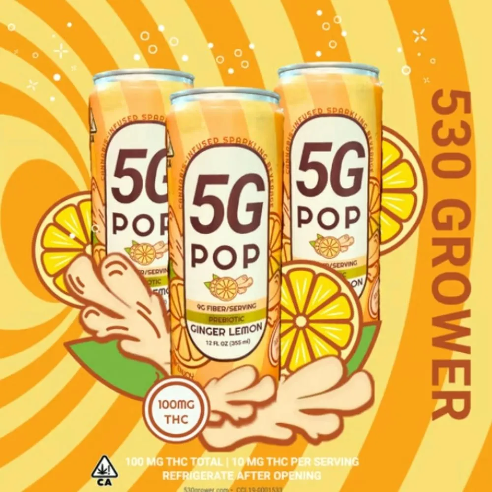 5G Ginger Lemon Pop Sparkling Drink 100mg