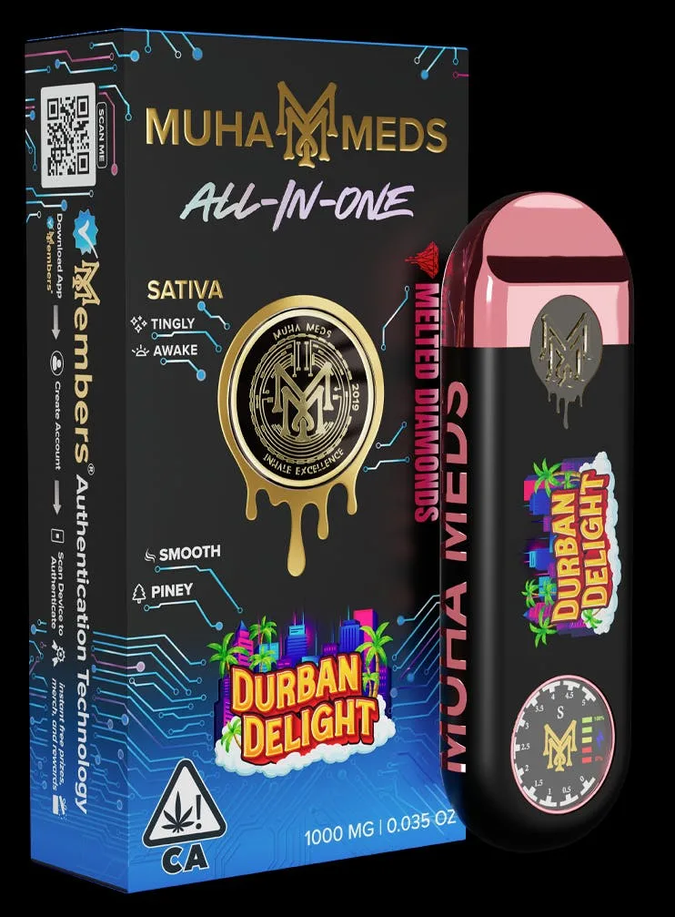 Muha Meds | Durban Delight | Melted Diamonds Disposable | 1g