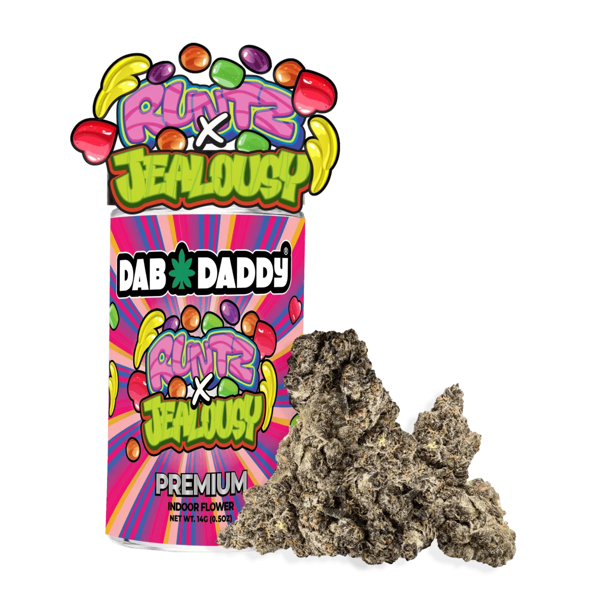 Runtz X Jealousy Flower Dab Daddy® 14g Premium Indoor Flower
