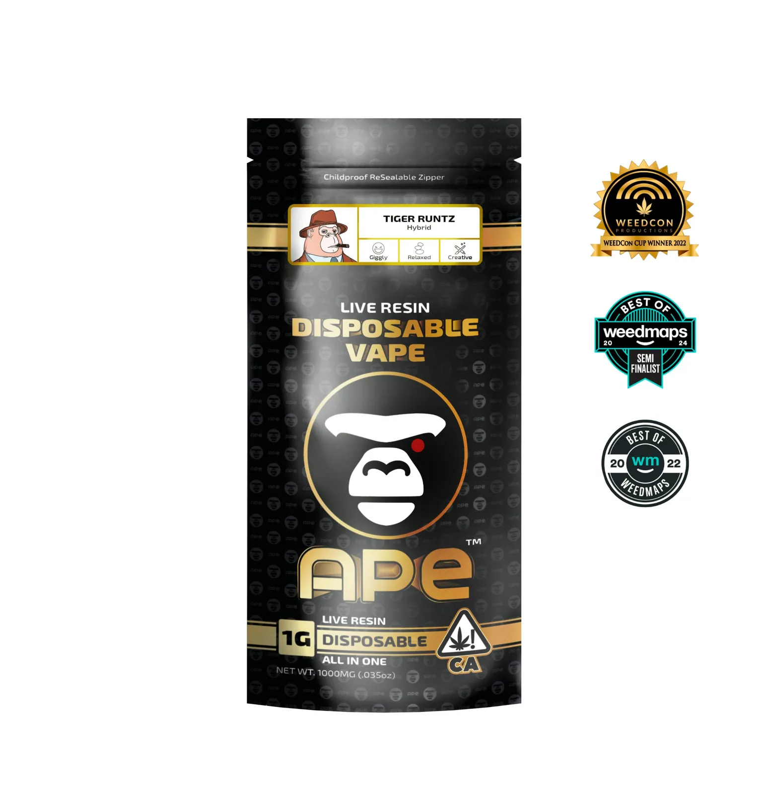 Tiger Runtz (Hybrid) — 1g APE Disposable Vape