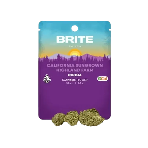 BRITE Highland OCal Flower (3.5g) - Indica - Gush Mintz