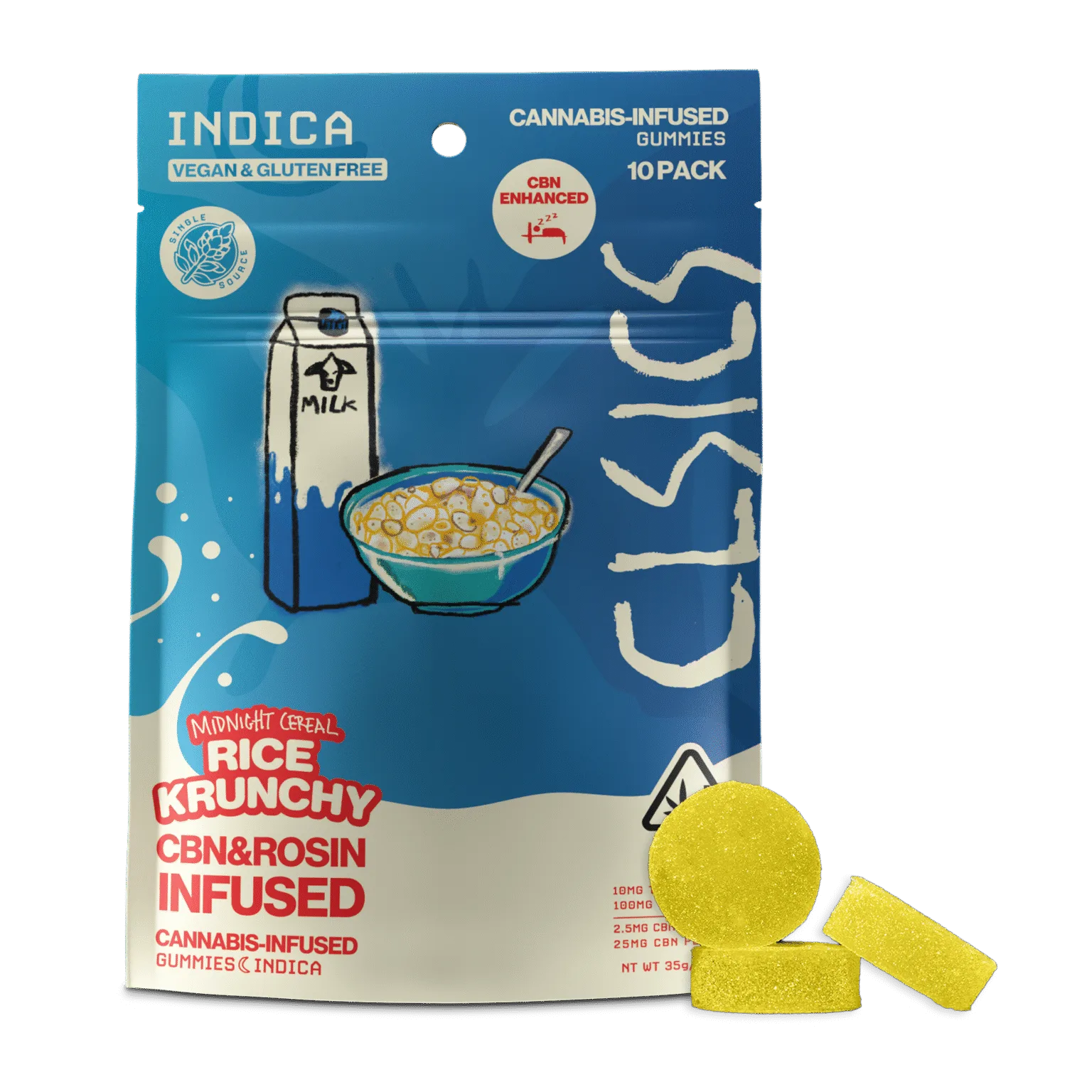 CBN Midnight Cereal- Rice Krunchy - 10Pk GUMMIES LIVE ROSIN INFUSED (