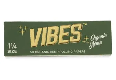 Vibes Fine Rolling Papers 50 papers Organic Hemp 1 1/4