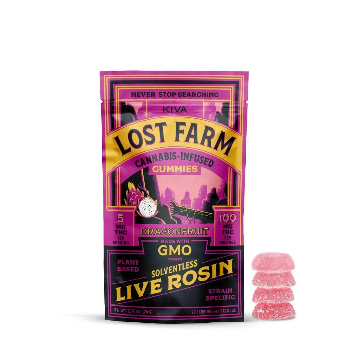 Lost Farm Cherry Lime x GMO Live Rosin Gummies