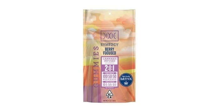 Dixie Brands | SYNERGY | Berry Focused Gummies | 2:1:1 CBG:CBD:THC