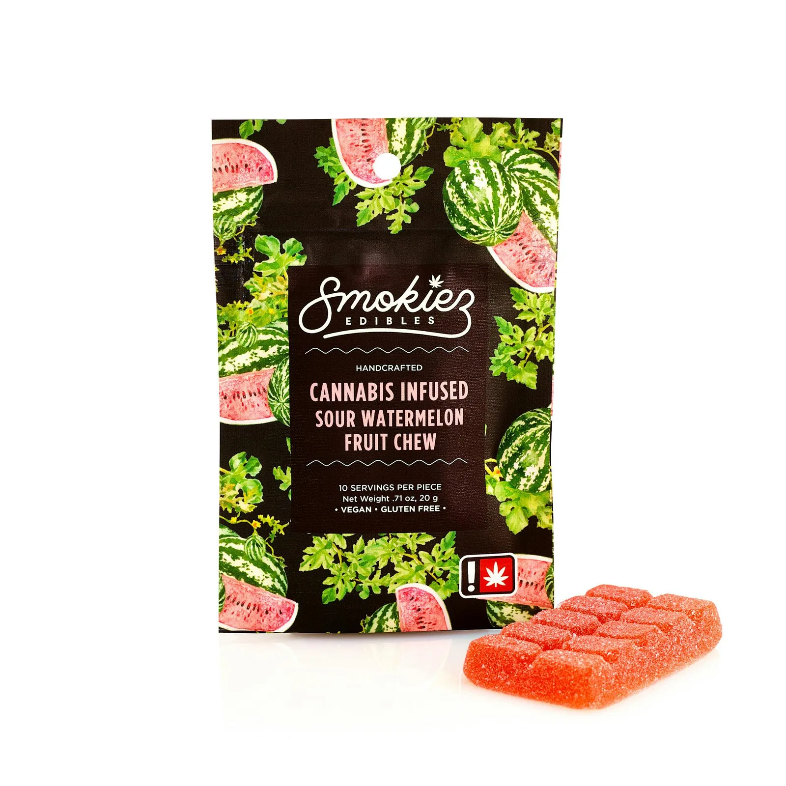 Sour Watermelon Hybrid 100mg THC Scored Single Fruit Chew - OR