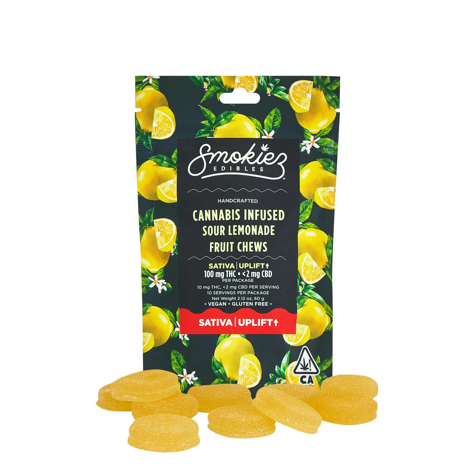 Smokiez Sour Lemonade SATIVA 100mg THC Fruit Chews - CA