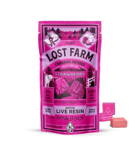 Kiva - Strawberry Pink Jesus Lost Farm Chews (100mg)