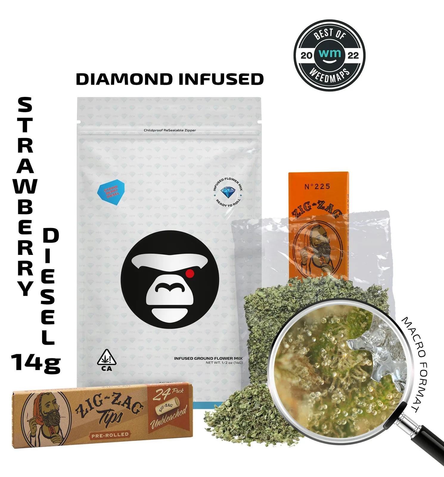 Strawberry Diesel (Sativa) — Infused Ground Flower Mix
