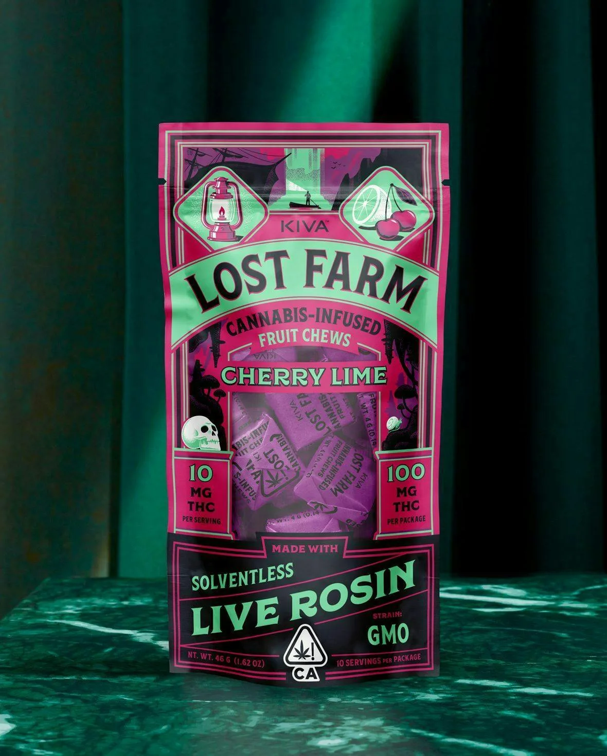 Lost Farm - Cherry Lime GMO Live Rosin Fruit Chews 100mg (IH)