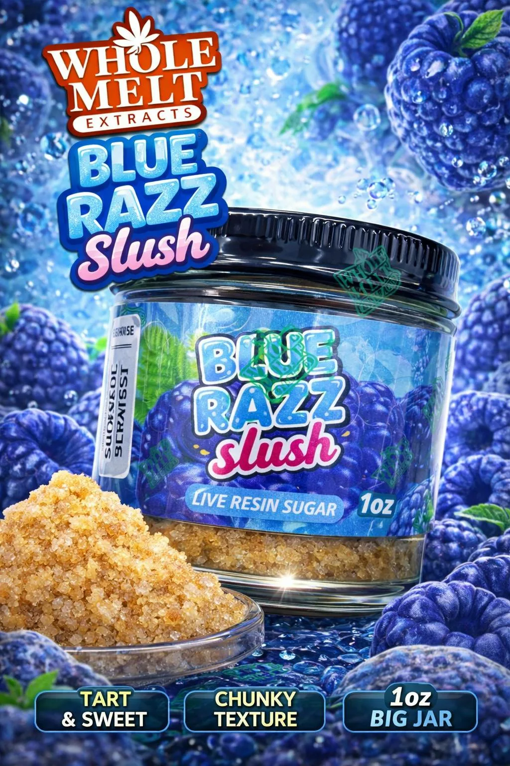 WHOLE MELT | BLUE RAZZ SLUSH (1OZ LIVE RESIN SUGAR )