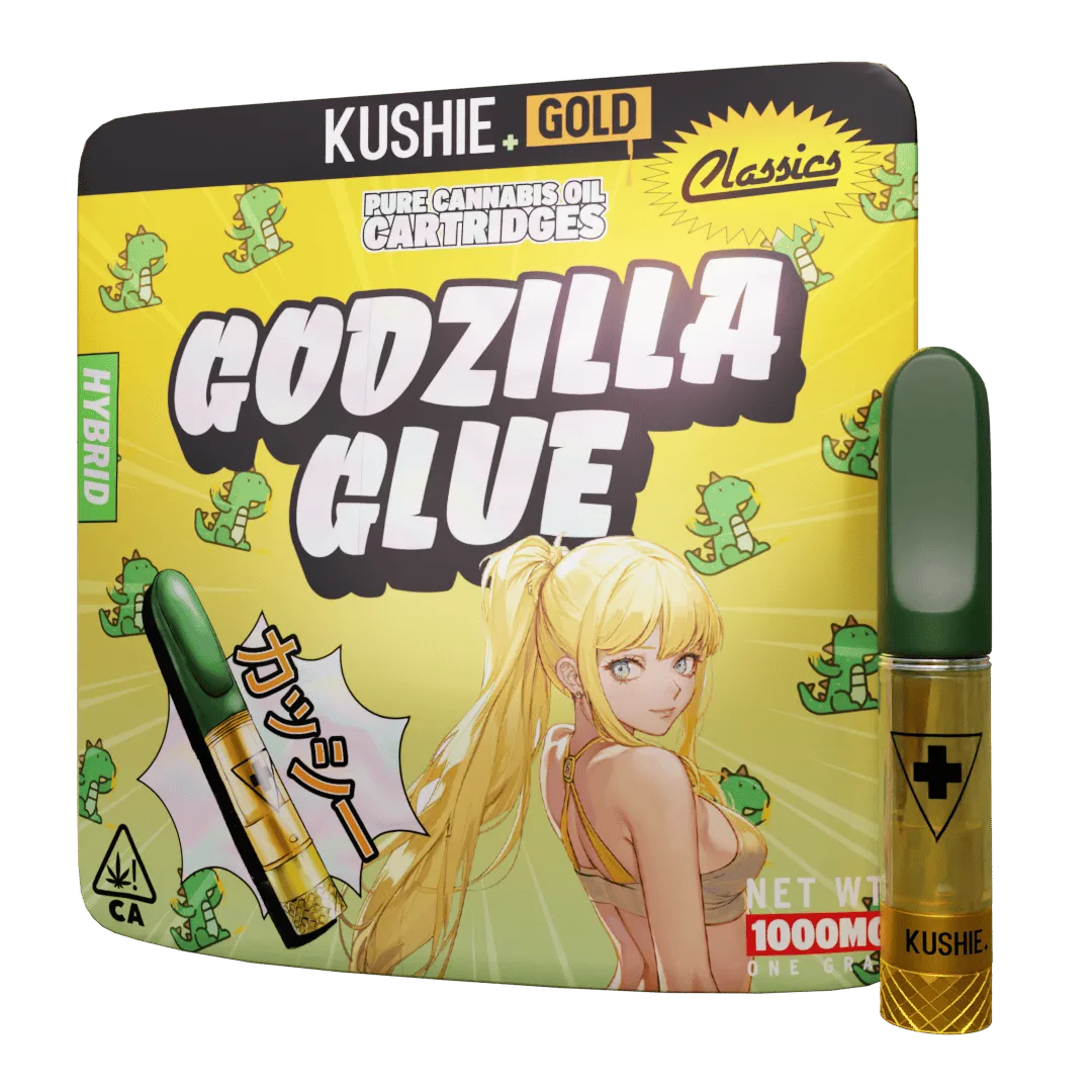 Godzilla Glue (Hybrid) - Kushie+ Gold 1G Vape Cartridge