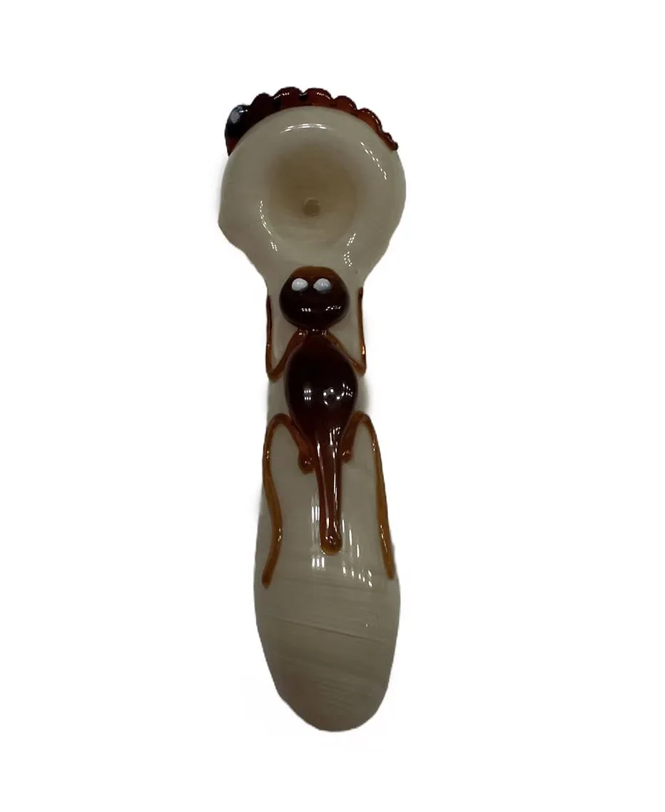 Glass Pipe | White with Ant Design | Large | 5"
