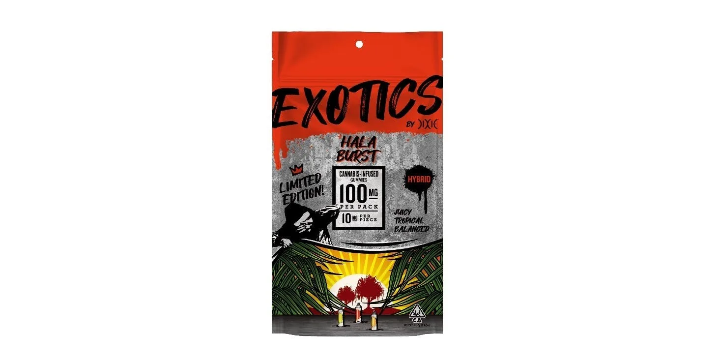 Dixie Brands | Exotics Hala Burst Hybrid 10ct | 100mg