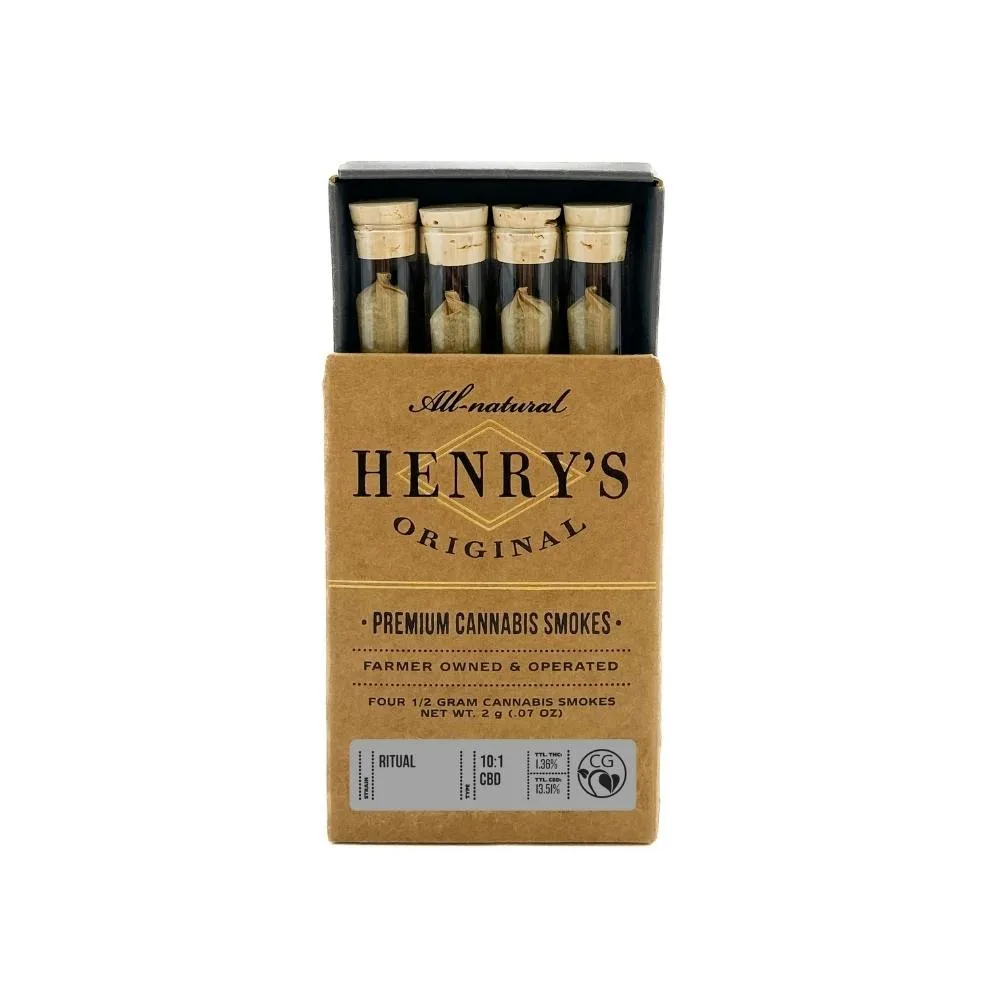 Henry's Ritual 10:1 CBD:THC (H) Preroll 4pk 2g