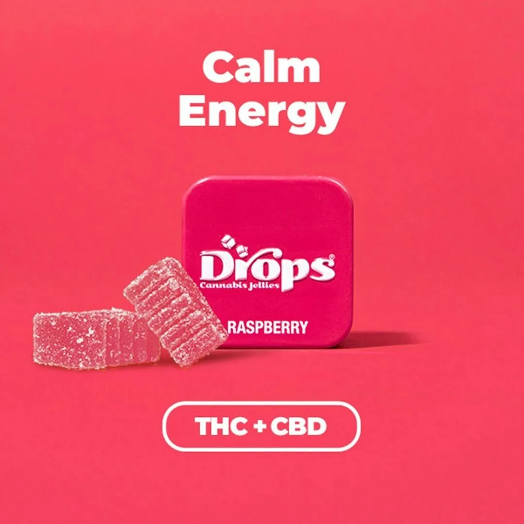 Drops Singles Raspberry Gummies 50mg CBD/ 100mg THC
