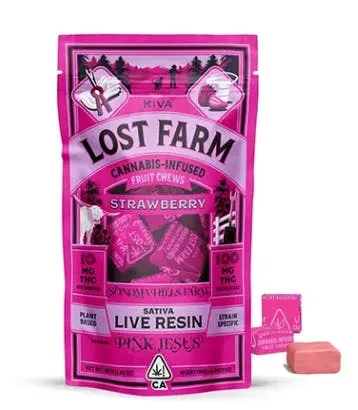 Kiva Lost Farm Live Resin Chews Strawberry
