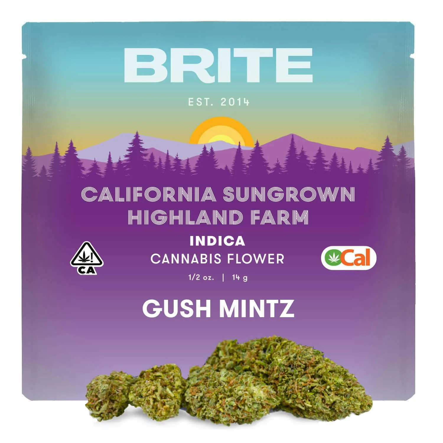 BRITE Highland OCal Sun-Grown Flower (14g) - Indica - Gush Mintz